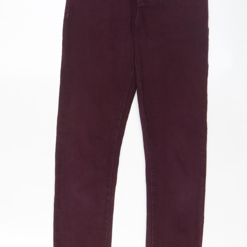 Topshop Womens Red Cotton Skinny Jeans Size 25 in L32 in Regular Zip - Pockets