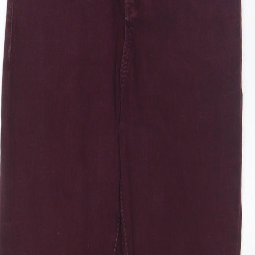 Topshop Womens Red Cotton Skinny Jeans Size 25 in L32 in Regular Zip - Pockets