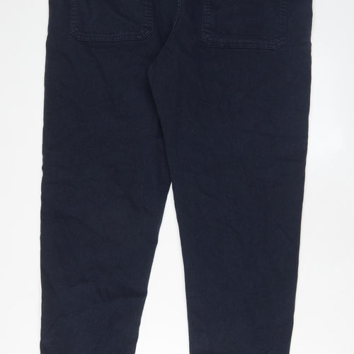 Marks and Spencer Womens Blue Cotton Tapered Jeans Size 40 in L31 in Regular Zip - Pockets