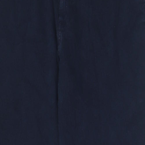 Marks and Spencer Womens Blue Cotton Tapered Jeans Size 40 in L31 in Regular Zip - Pockets
