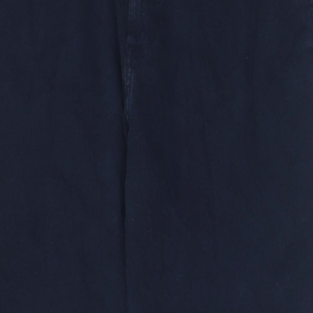 Marks and Spencer Womens Blue Cotton Tapered Jeans Size 40 in L31 in Regular Zip - Pockets