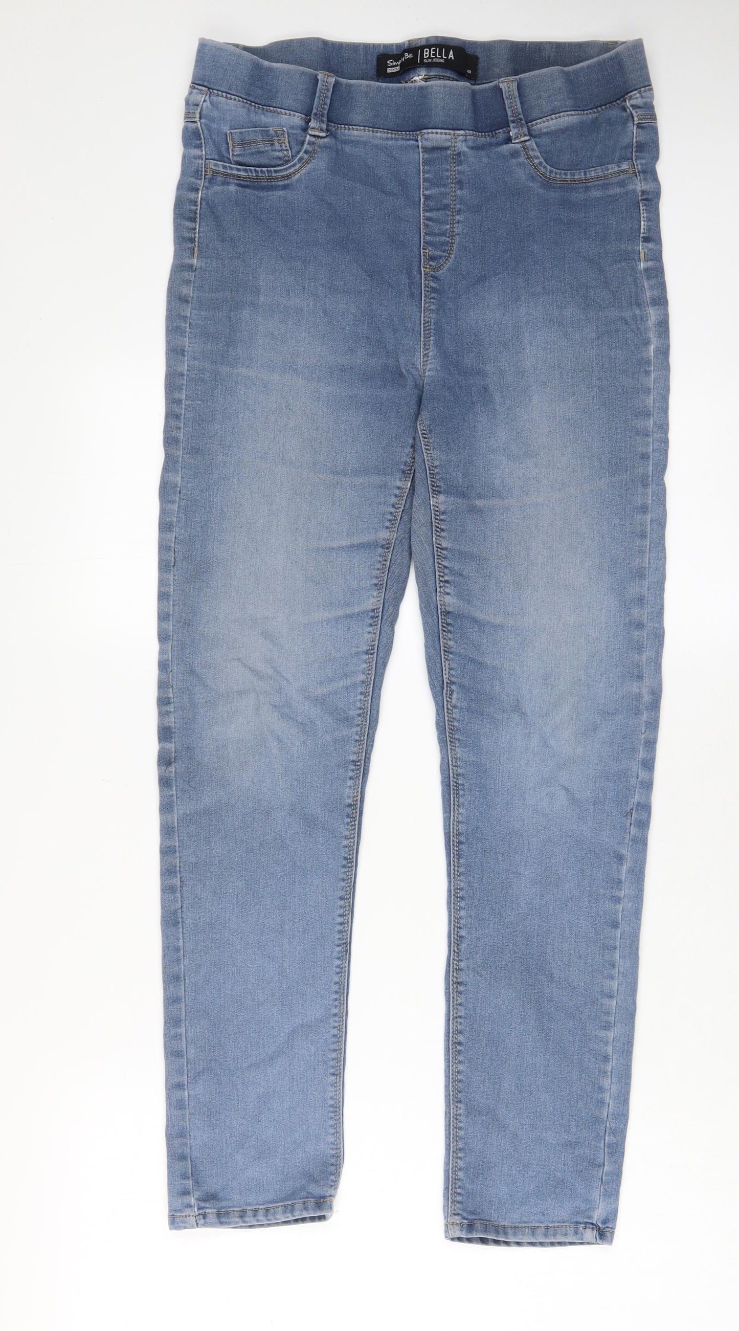 Simply Be Womens Blue Cotton Jegging Jeans Size 14 L28 in Regular