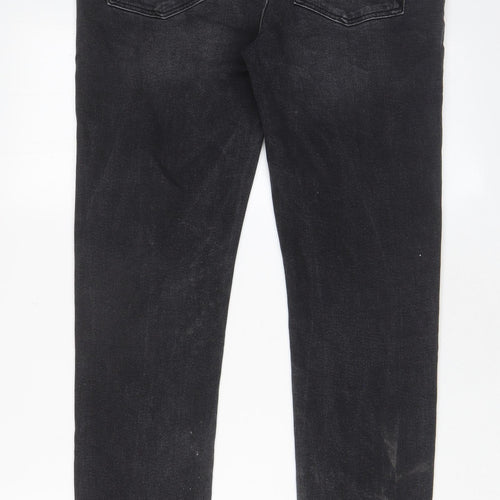 ASOS Mens Grey Cotton Tapered Jeans Size 30 in L30 in Regular Zip - Pockets, Belt Loops