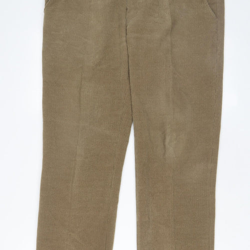 Meyer Mens Brown Cotton Trousers Size 38 in L31 in Regular Zip - Pockets