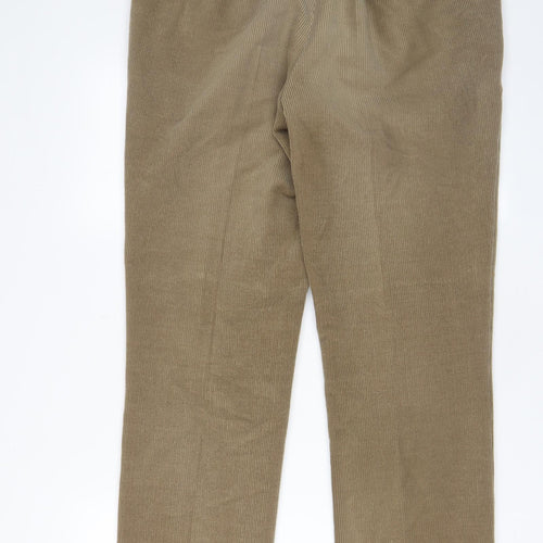 Meyer Mens Brown Cotton Trousers Size 38 in L31 in Regular Zip - Pockets
