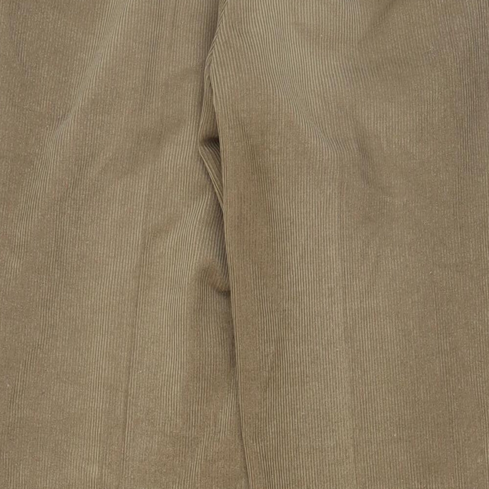 Meyer Mens Brown Cotton Trousers Size 38 in L31 in Regular Zip - Pockets