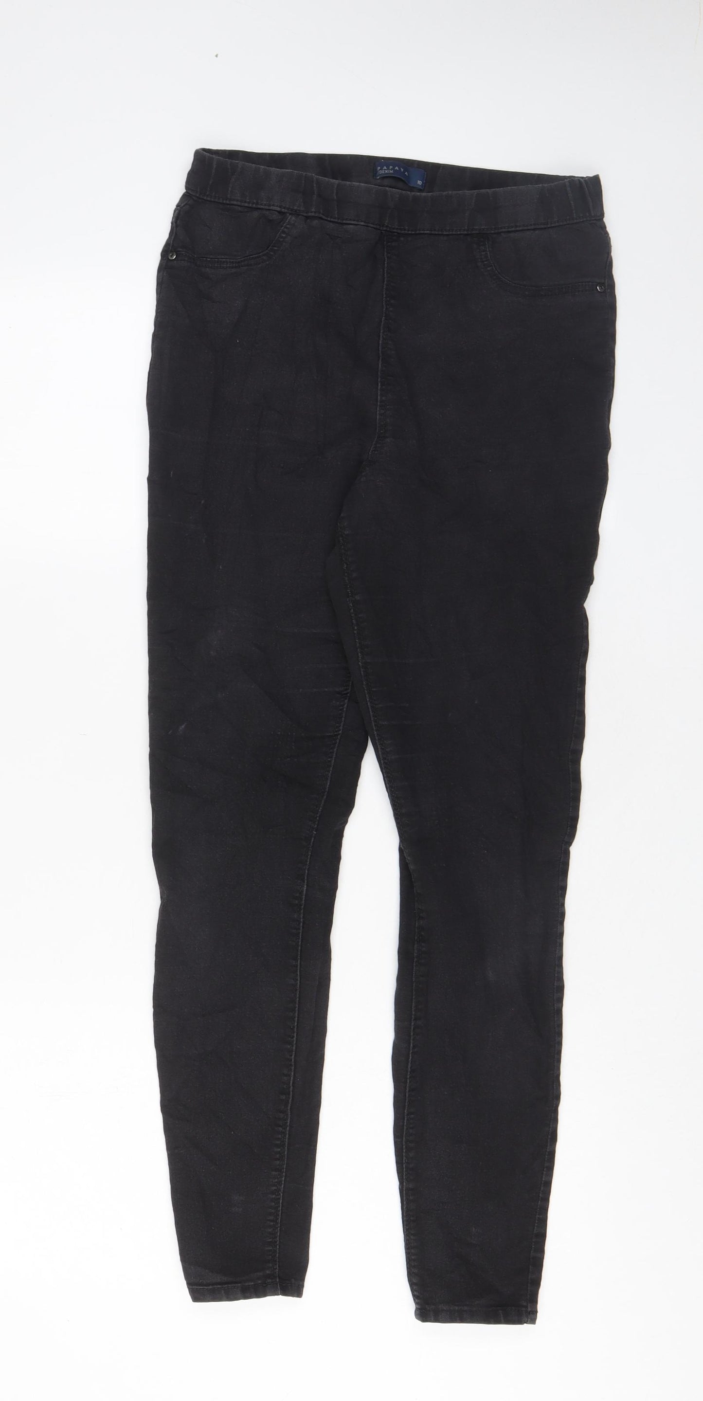 Papaya Womens Grey Cotton Jegging Jeans Size 10 L31 in Regular