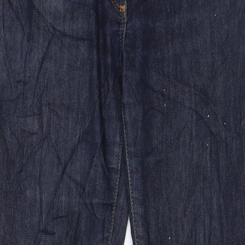 NEXT Womens Blue Cotton Bootcut Jeans Size 12 L29 in Regular Zip - Pockets