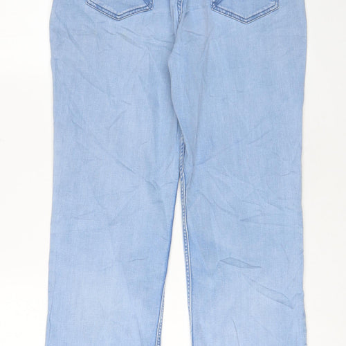 Classic Womens Blue Cotton Straight Jeans Size 32 in L28 in Regular Zip - Pockets