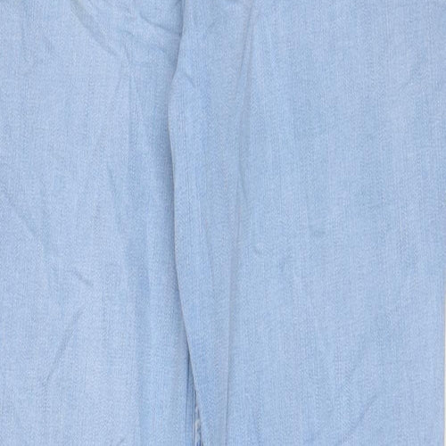 Classic Womens Blue Cotton Straight Jeans Size 32 in L28 in Regular Zip - Pockets