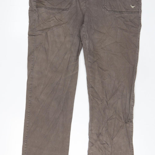 Country Rose Womens Brown Cotton Straight Jeans Size 16 L29 in Regular Zip - Pockets, Embroided