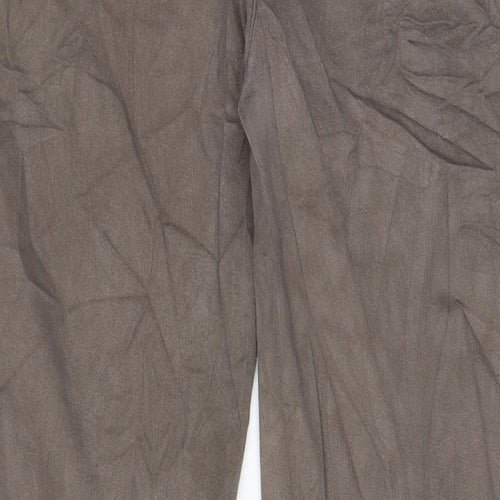 Country Rose Womens Brown Cotton Straight Jeans Size 16 L29 in Regular Zip - Pockets, Embroided