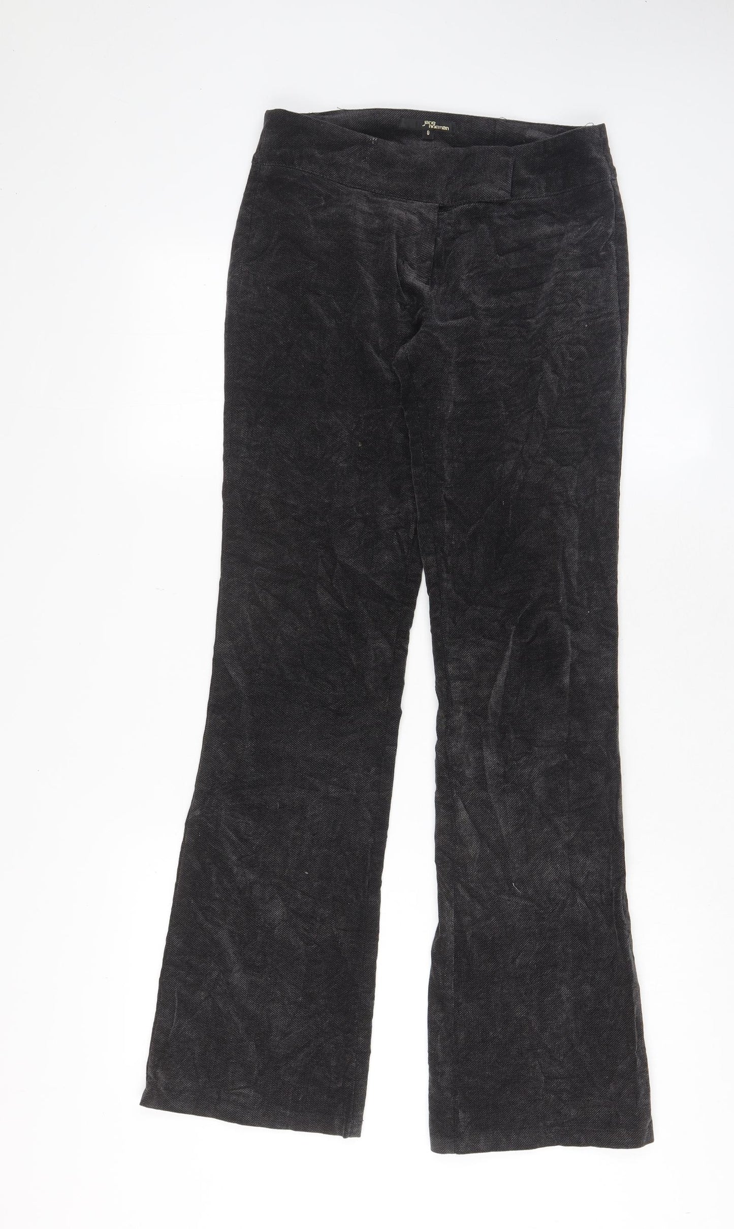 Jane Norman Womens Grey Cotton Bloomer Trousers Size 8 L31 in Regular Hook & Eye - Pockets