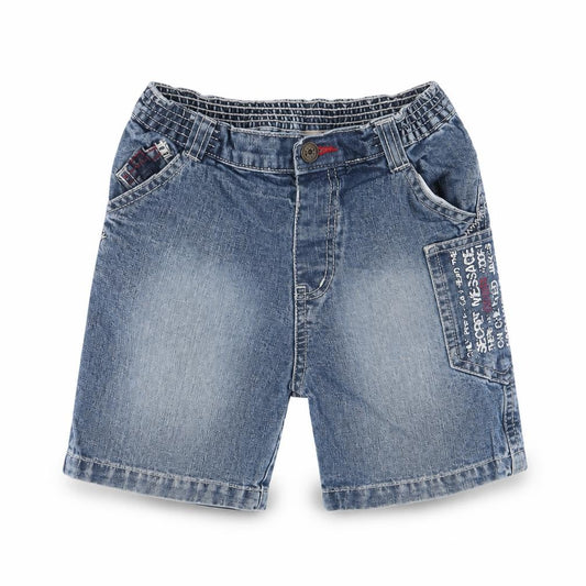 Cherokee Boys Blue Cotton Bermuda Shorts Size 2-3 Years Regular Zip - Adjustable waist