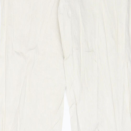 Per Una Womens Ivory Cotton Bootcut Jeans Size 16 L30 in Regular Zip - Pockets