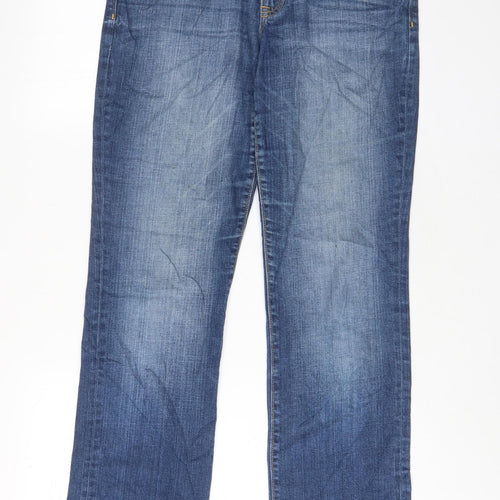 Gap Womens Blue Cotton Straight Jeans Size 10 L30 in Regular Zip - Pockets
