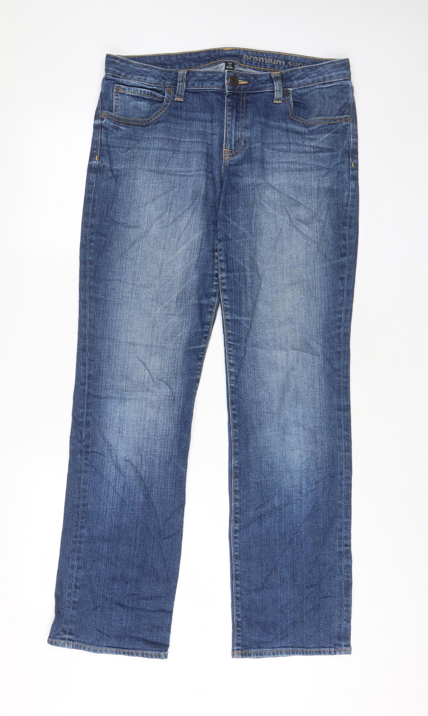 Gap Womens Blue Cotton Straight Jeans Size 10 L30 in Regular Zip - Pockets