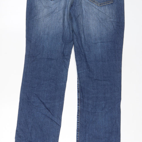 Gap Womens Blue Cotton Straight Jeans Size 10 L30 in Regular Zip - Pockets