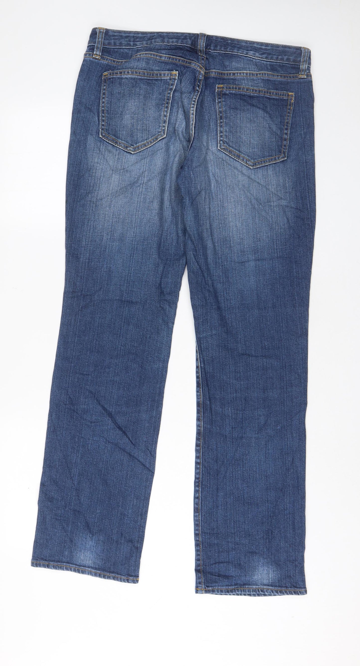 Gap Womens Blue Cotton Straight Jeans Size 10 L30 in Regular Zip - Pockets
