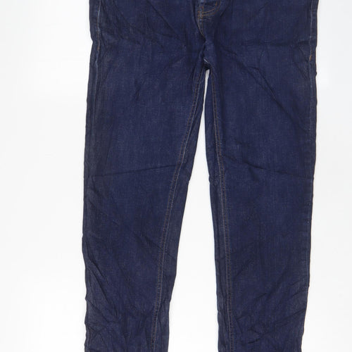 Denim & Co. Mens Blue Cotton Straight Jeans Size 32 in L30 in Slim Zip - Pockets