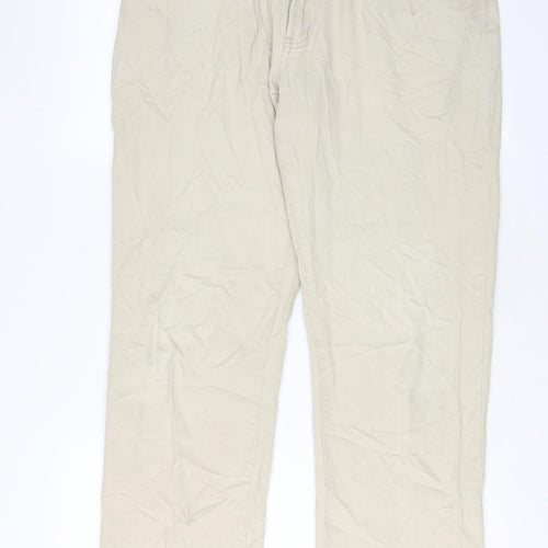 Nico Mens Beige Cotton Straight Jeans Size 34 in L31 in Regular Zip - Pockets