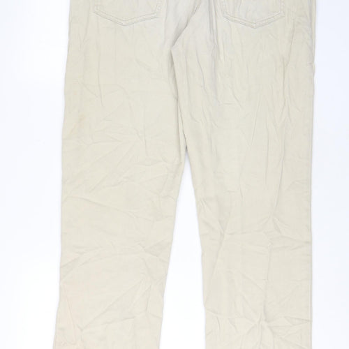 Nico Mens Beige Cotton Straight Jeans Size 34 in L31 in Regular Zip - Pockets