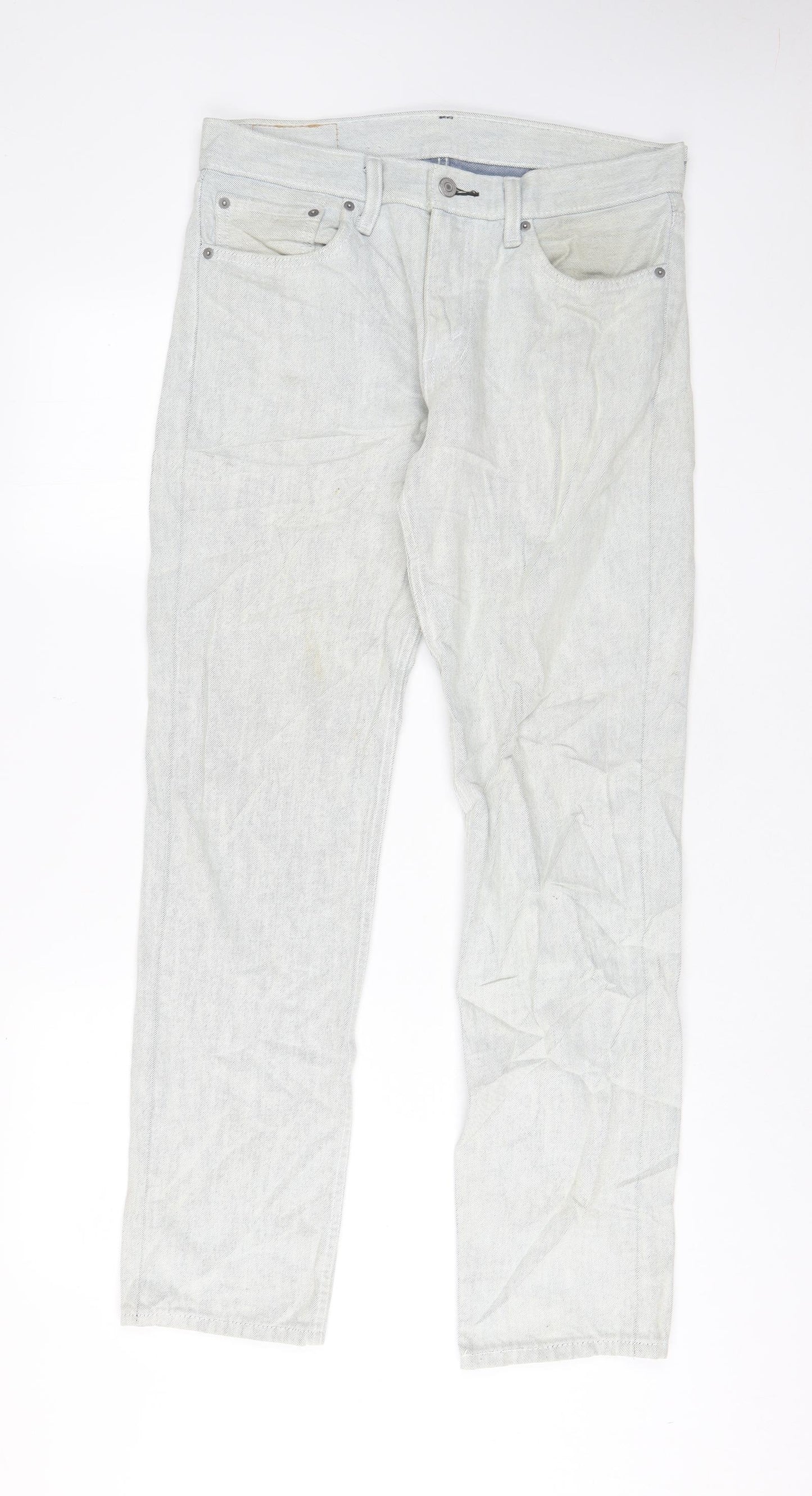 Levi's Mens Grey Cotton Straight Jeans Size 32 in L32 in Regular Zip - Pockets