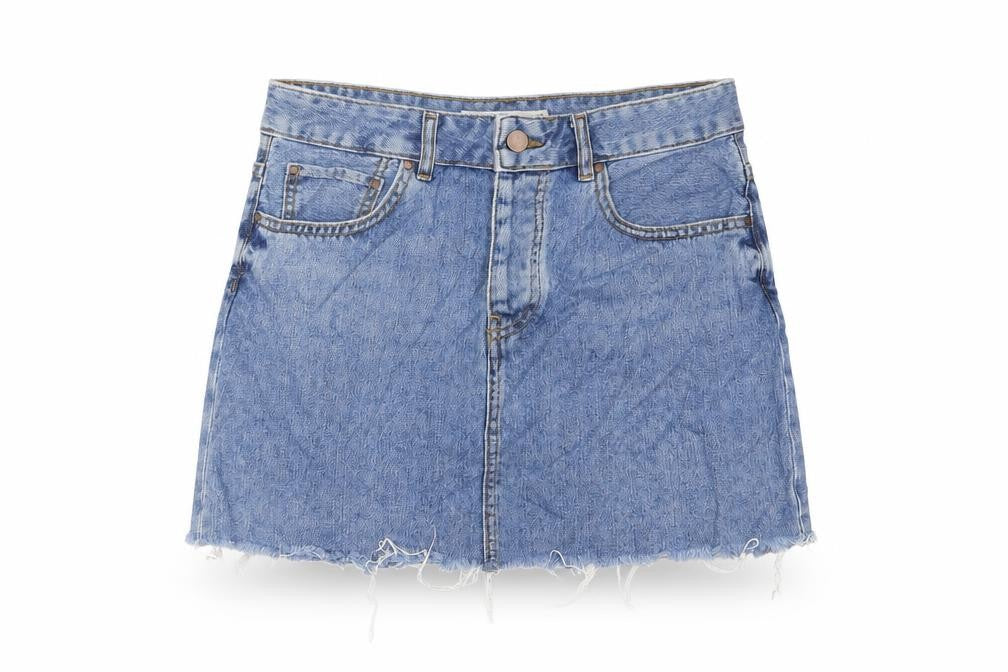 ASOS Womens Blue Cotton A-Line Skirt Size 10 Zip - Pockets