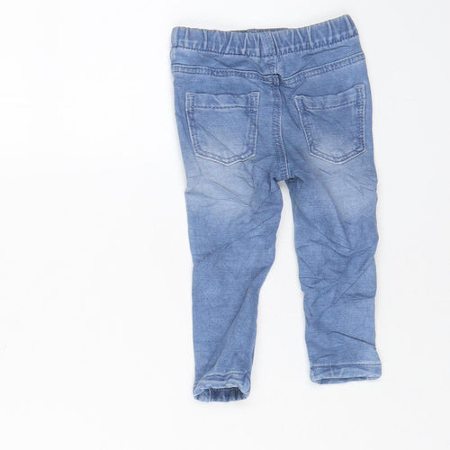 Denim & Co. Girls Blue Cotton Capri Jeans Size 6-9 Months Pullover