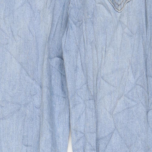 Denim & Co. Mens Blue Cotton Straight Jeans Size 34 in L30 in Regular Button - Pockets