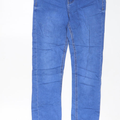 Denim & Co. Womens Blue Cotton Skinny Jeans Size 12 L30 in Regular Zip - Pockets