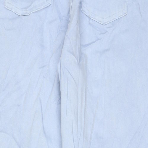 Marks and Spencer Womens Blue Cotton Mom Jeans Size 20 L29 in Regular Zip - Ankle zip, Pockets