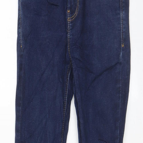 NEXT Girls Blue Cotton Skinny Jeans Size 11 Years L25 in Regular Zip - Adjustable waist, Pockets