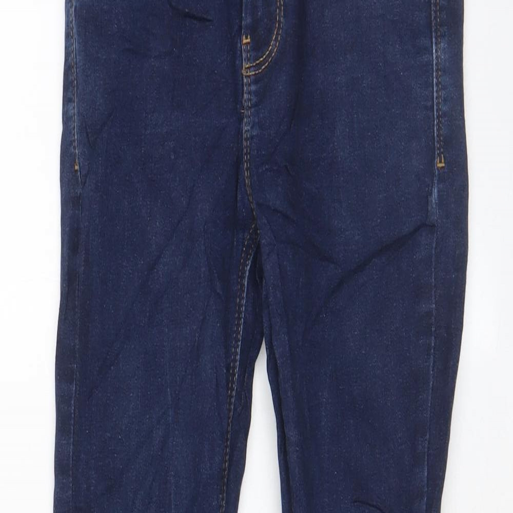 NEXT Girls Blue Cotton Skinny Jeans Size 11 Years L25 in Regular Zip - Adjustable waist, Pockets