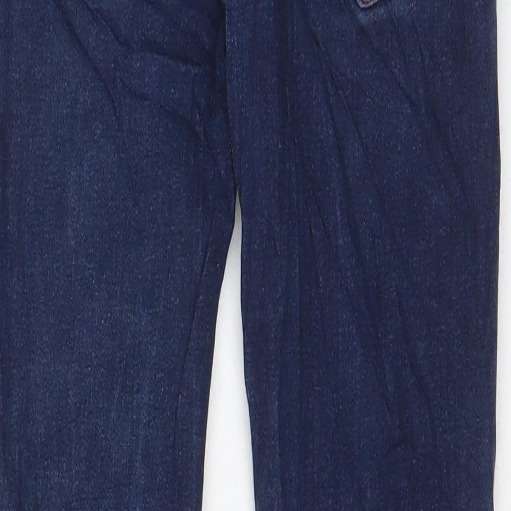 NEXT Girls Blue Cotton Skinny Jeans Size 11 Years L25 in Regular Zip - Adjustable waist, Pockets
