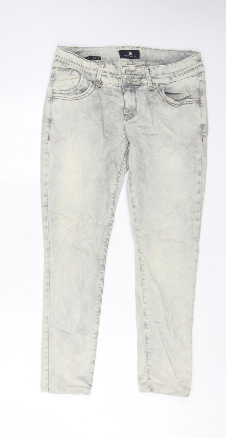 LTB Mens Grey Cotton Skinny Jeans Size 32 in L30 in Regular Zip - Pockets
