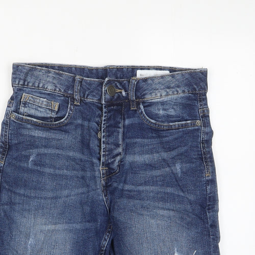 Denim & Co. Mens Blue Cotton Bermuda Shorts Size 28 in L11 in Slim Button - Pockets