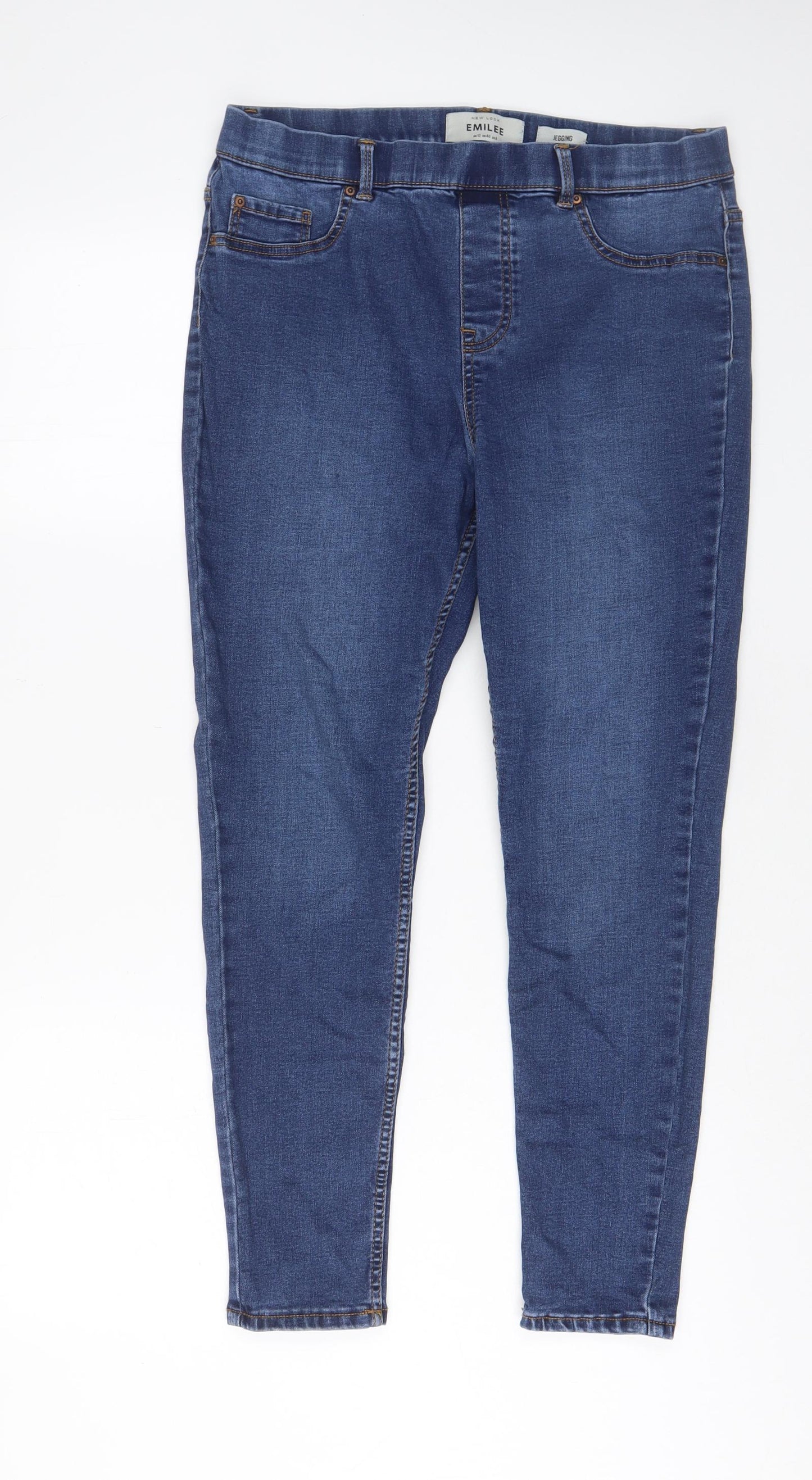 New Look Womens Blue Cotton Jegging Jeans Size 12 L27 in Regular