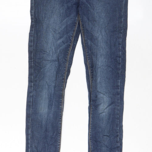 Denim & Co. Womens Blue Cotton Skinny Jeans Size 6 L28 in Regular Zip - Pockets