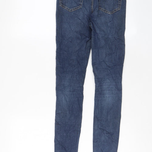 Denim & Co. Womens Blue Cotton Skinny Jeans Size 6 L28 in Regular Zip - Pockets