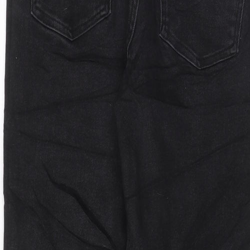 Denim & Co. Womens Black Cotton Straight Jeans Size 12 L27 in Regular Zip - Pockets