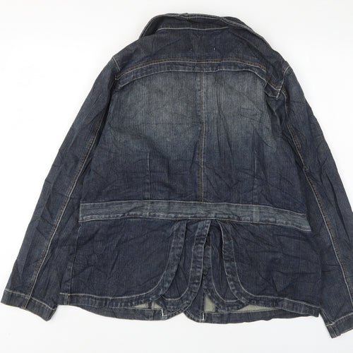 Joe Browns Womens Blue Jacket Size 18 Button - Collared, Pockets