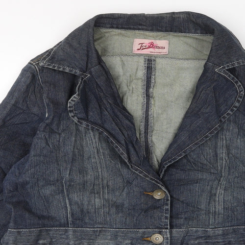 Joe Browns Womens Blue Jacket Size 18 Button - Collared, Pockets