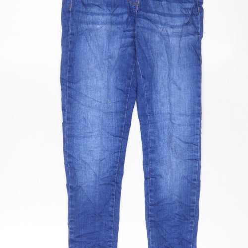 NEXT Boys Blue Cotton Skinny Jeans Size 11 Years L25 in Regular Zip - Adjustable waist, Pockets
