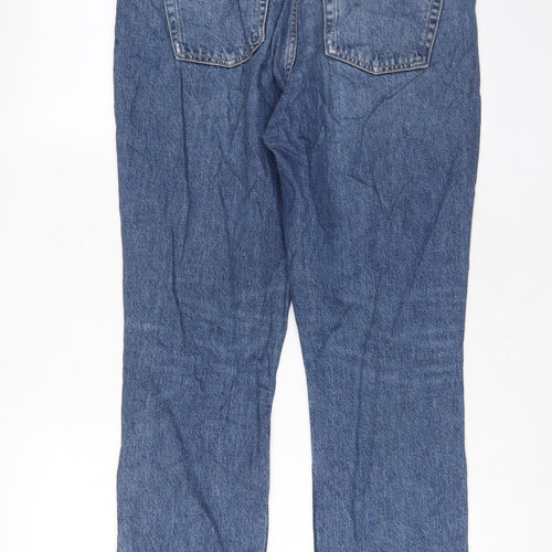 Topshop Womens Blue Cotton Straight Jeans Size 30 L30 in Regular Button - Pockets