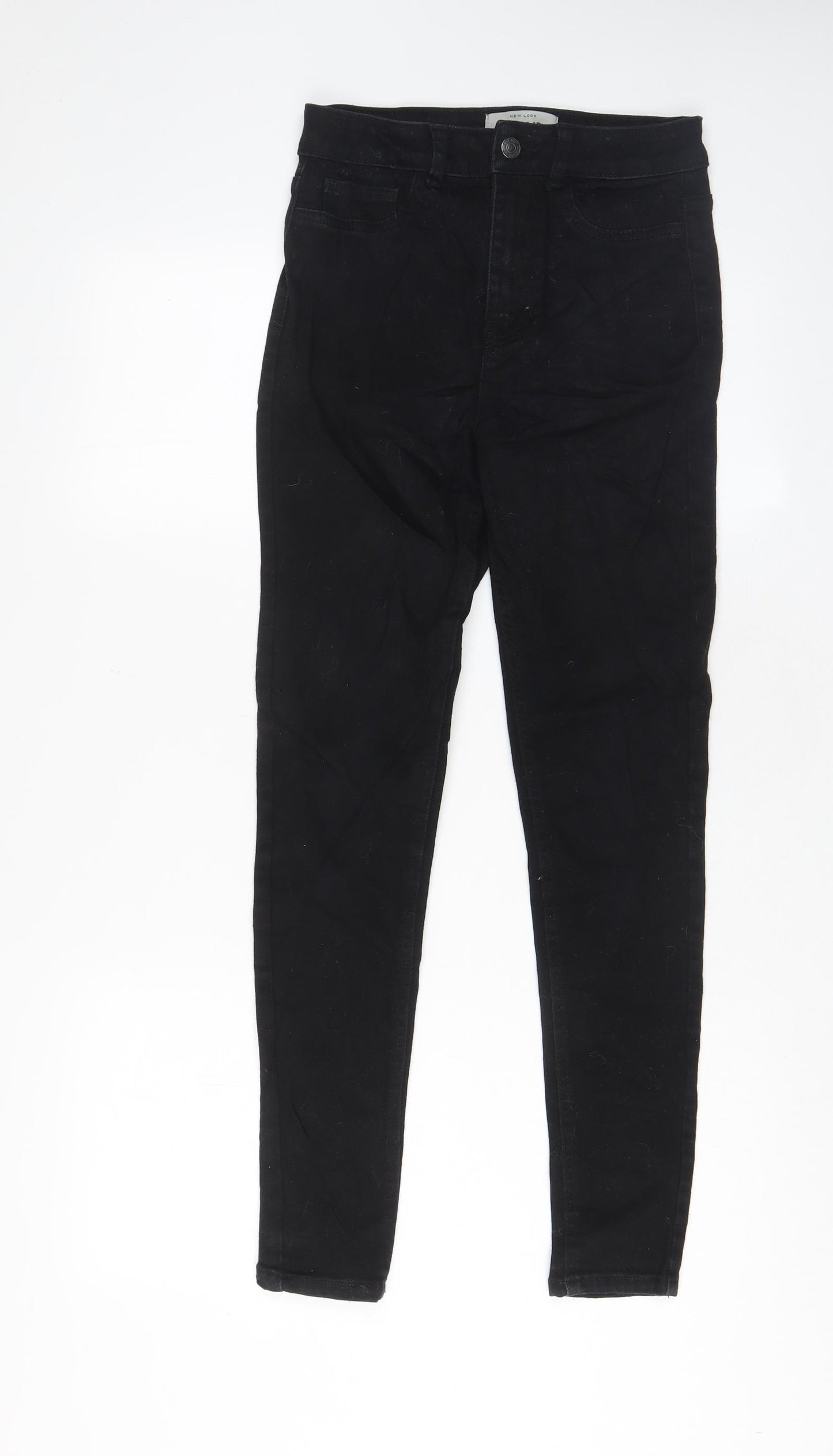 New Look Womens Black Cotton Skinny Jeans Size 8 L28 in Regular Zip - Pockets