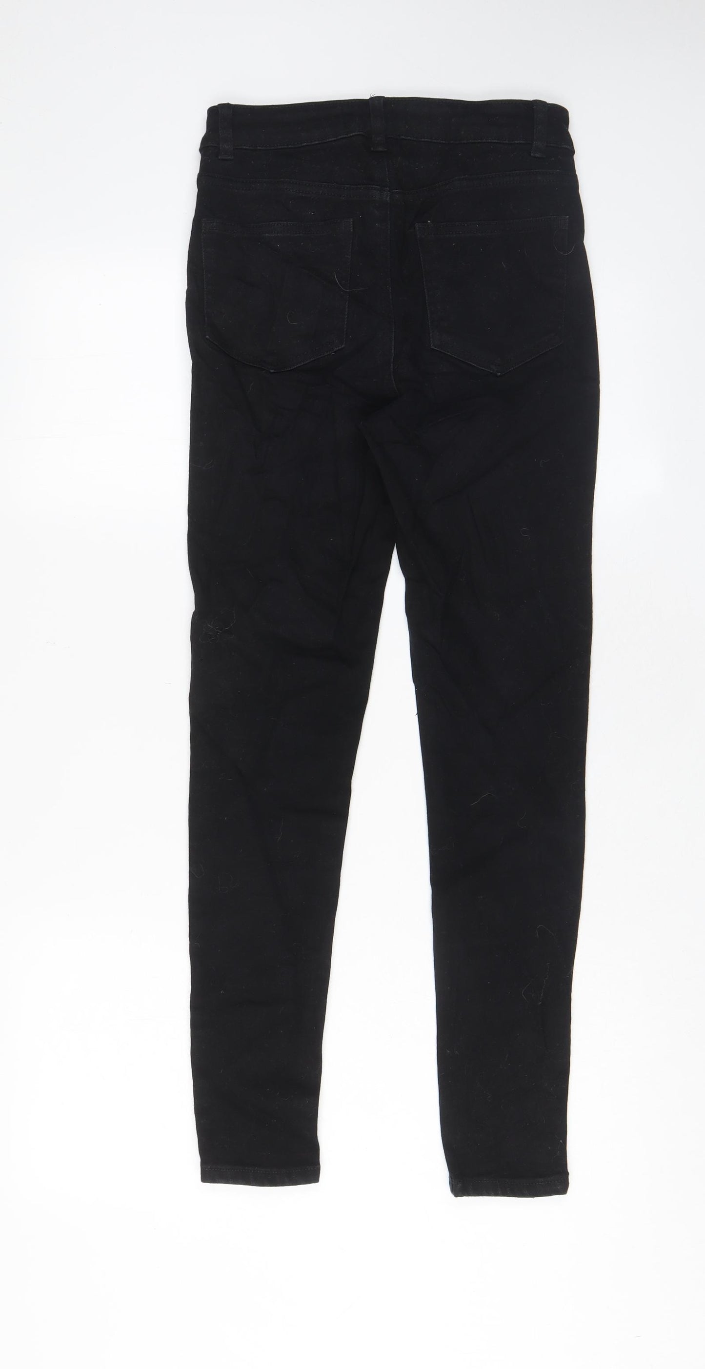 New Look Womens Black Cotton Skinny Jeans Size 8 L28 in Regular Zip - Pockets