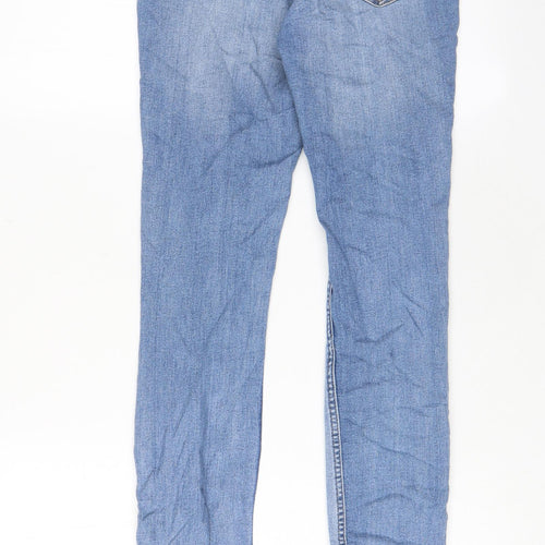 H&M Womens Blue Cotton Skinny Jeans Size 6 L30 in Regular Zip - Pockets