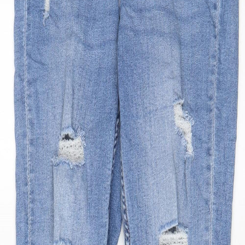 H&M Womens Blue Cotton Skinny Jeans Size 6 L30 in Regular Zip - Pockets