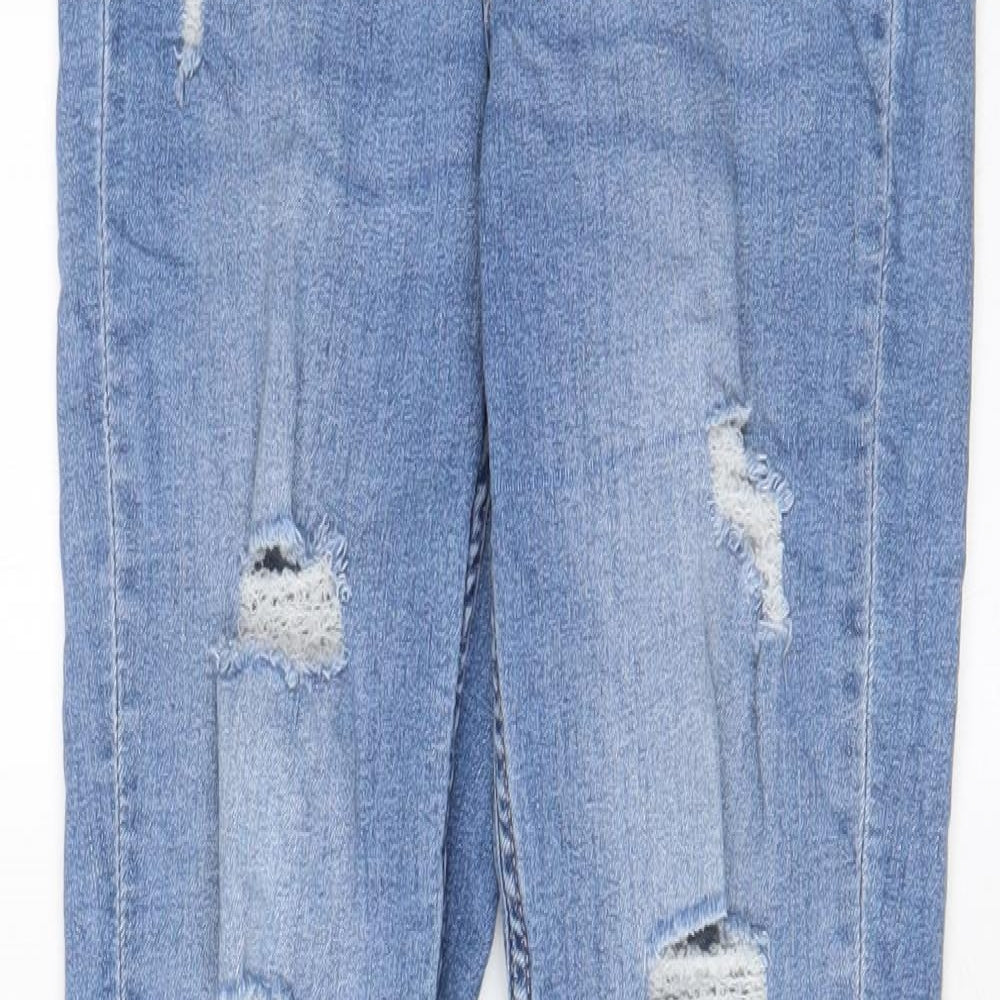 H&M Womens Blue Cotton Skinny Jeans Size 6 L30 in Regular Zip - Pockets